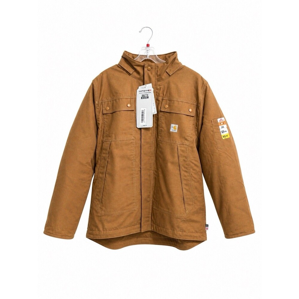 Carhartt 102182 Flame Resistant Full Swing Quick Duck Coat 3XL Reg CAT 3 Brown - Picture 3 of 13
